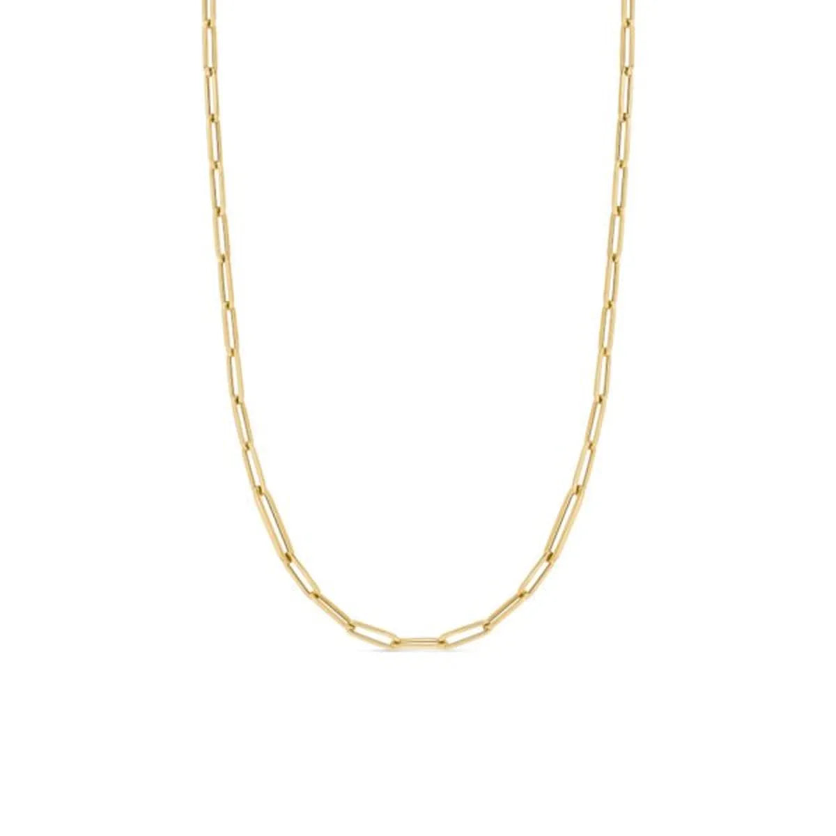 Roberto Coin 18k gold paperclip link chain 17" - 18k yellow gold