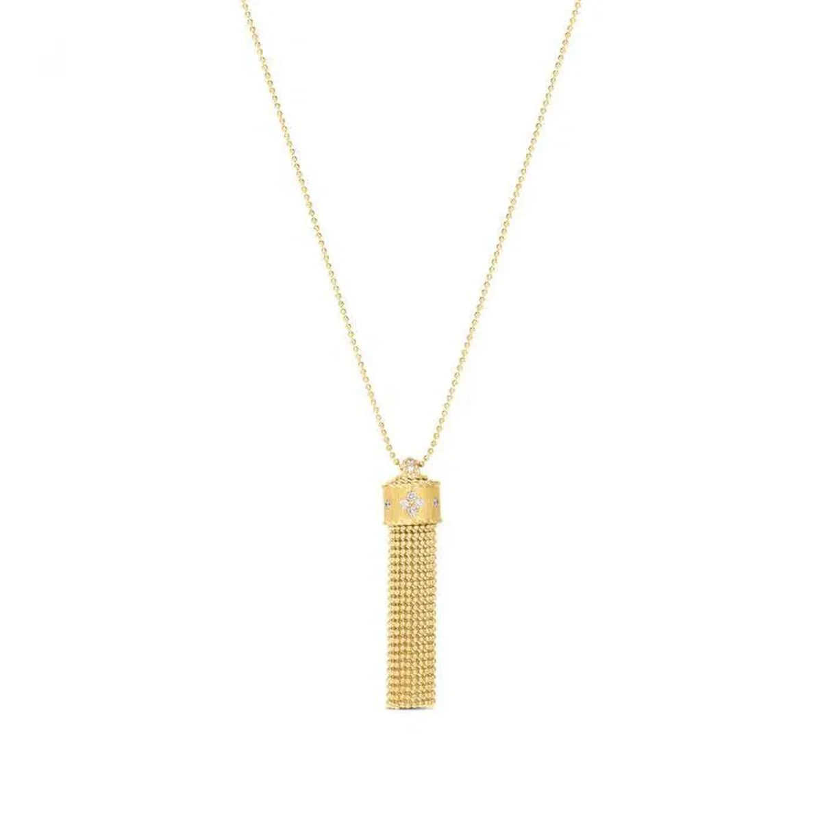 Roberto Coin 18k Yellow Gold Diamond Princess Tassel Necklace