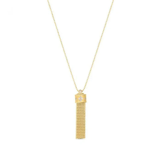 Roberto Coin 18k Yellow Gold Diamond Princess Tassel Necklace