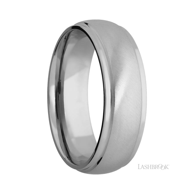 Lashbrook Domed Stepped Down Edges Titanium Band