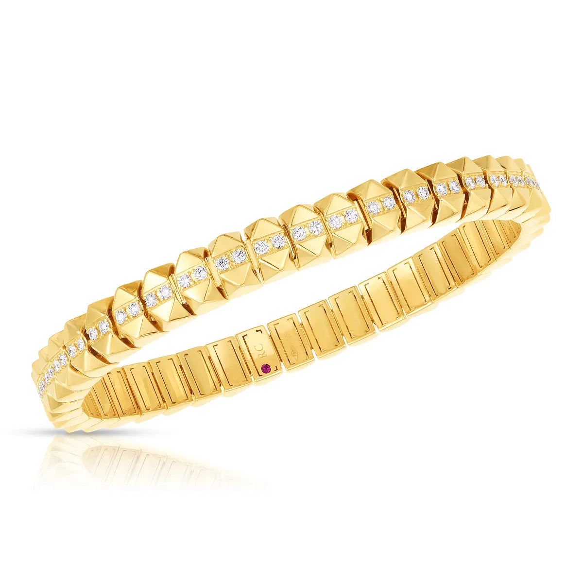 Roberto Coin 18k Yellow Gold Obelisco Diamond Bangle