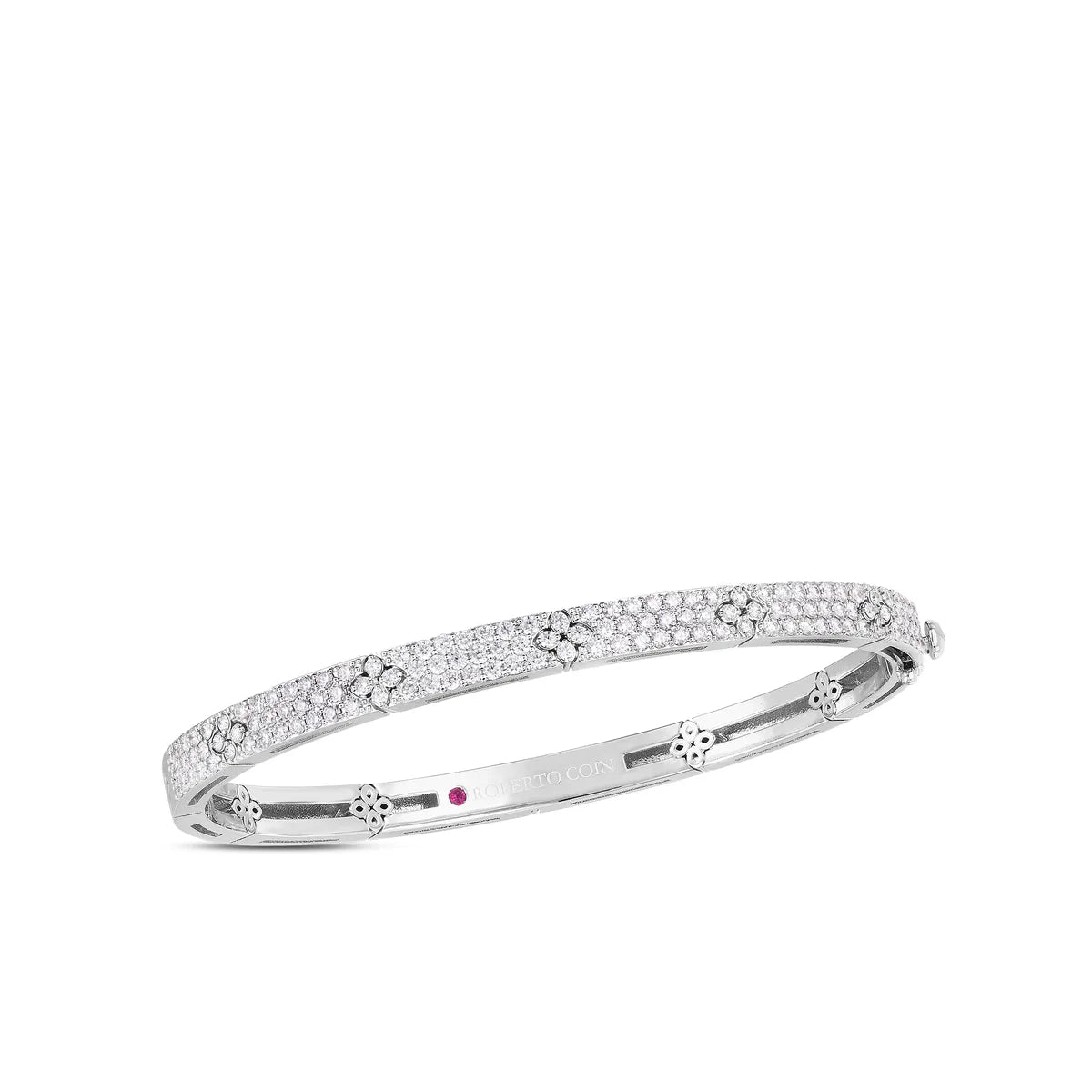 Roberto Coin 18k White Love in Verona Pave Bangle