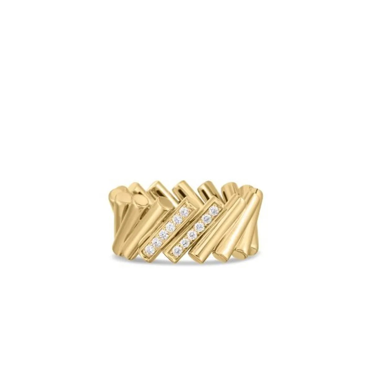 Roberto Coin 18K Yellow & White Gold Domino Double Diamond Accent Ring