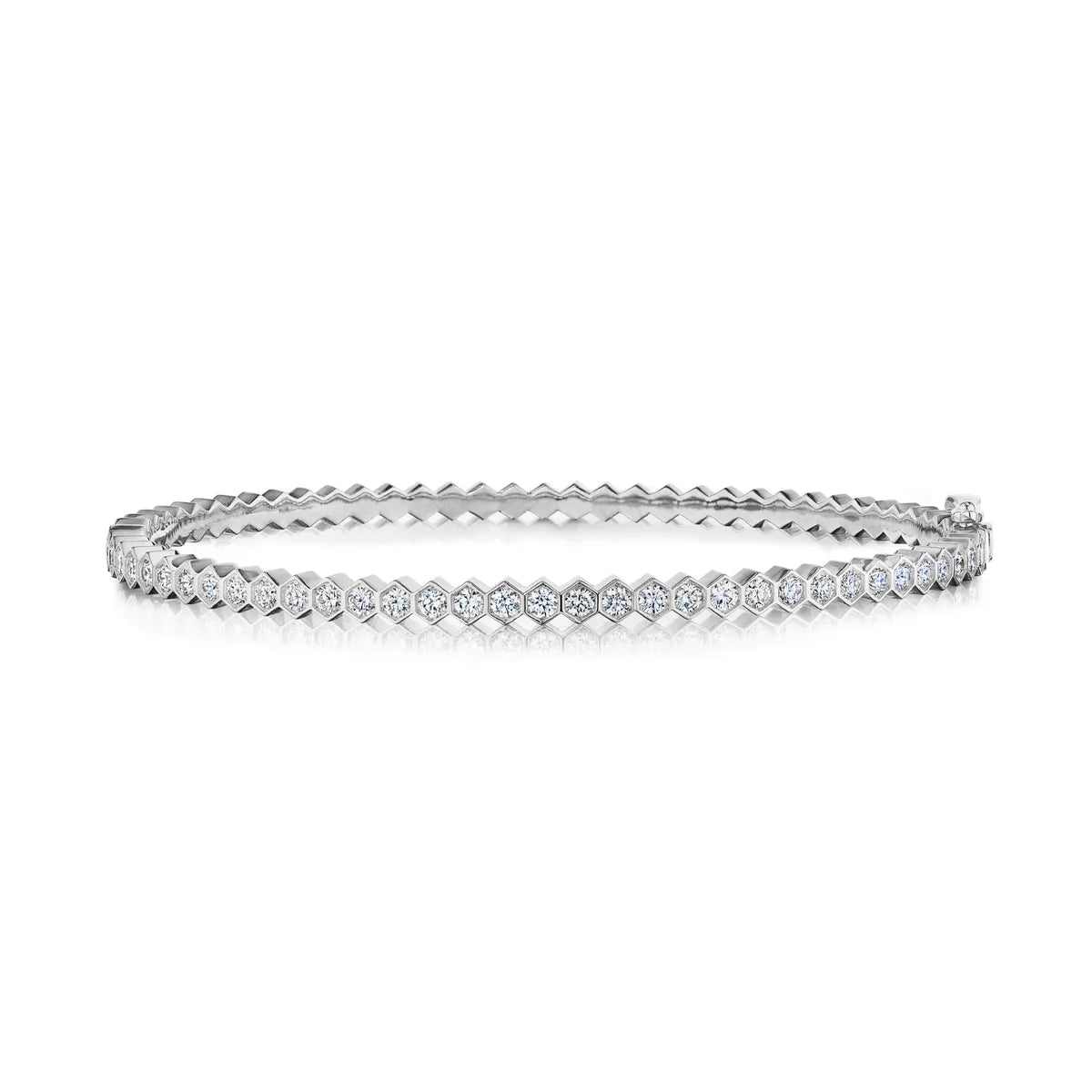 18k gold diamond bracelets from the Lenox Collection with hexagonal design