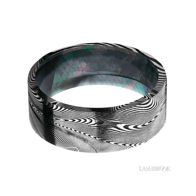 Lashbrook Flat Tightweave Band featuring a Black Mother of Pearl sleeve