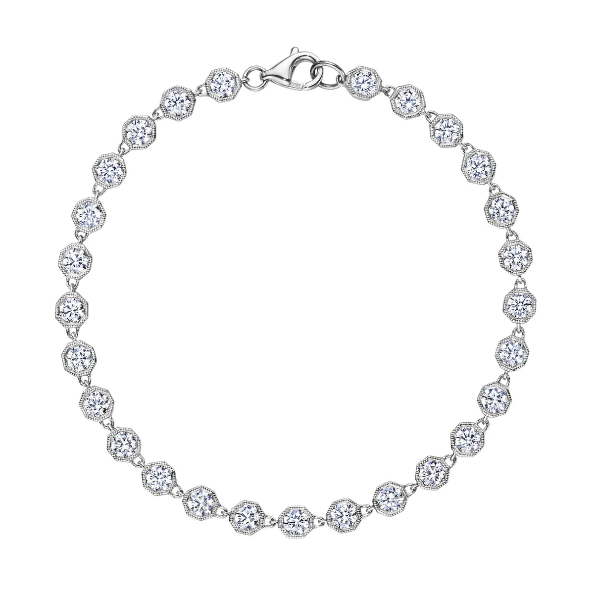 18k gold diamond bracelet with hexagonal design