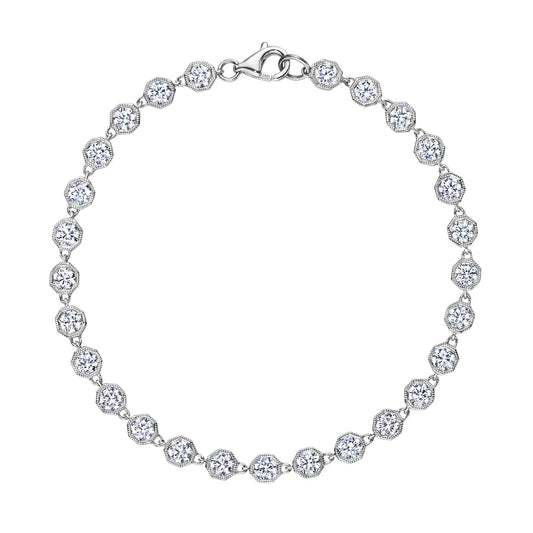 18k gold diamond bracelet with hexagonal design