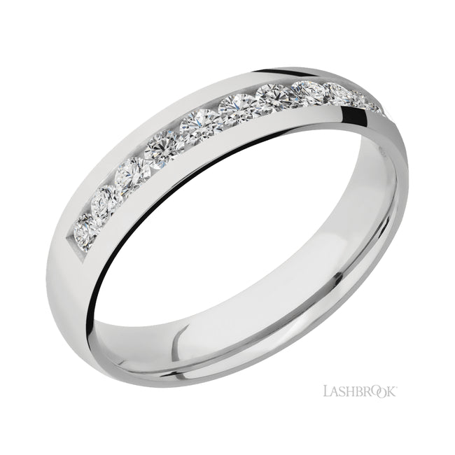 Lashbrook Domed/Cobalt Chrome Band with Diamond
