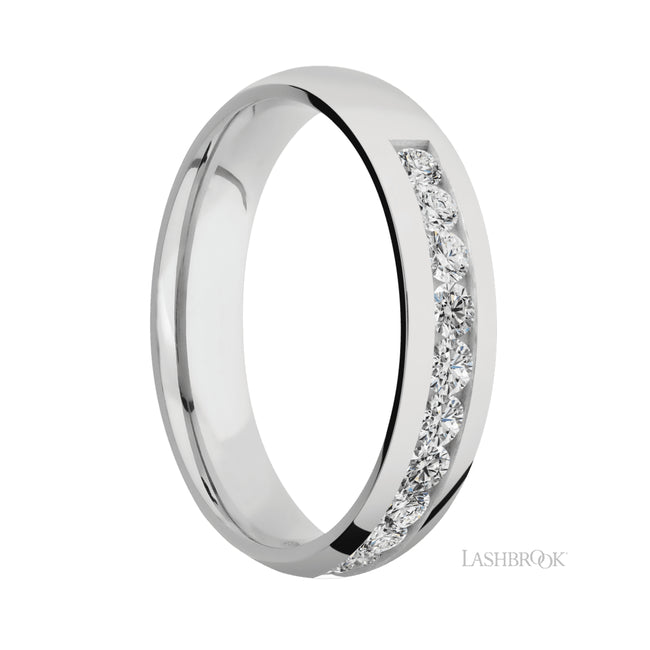 Lashbrook Domed/Cobalt Chrome Band with Diamond