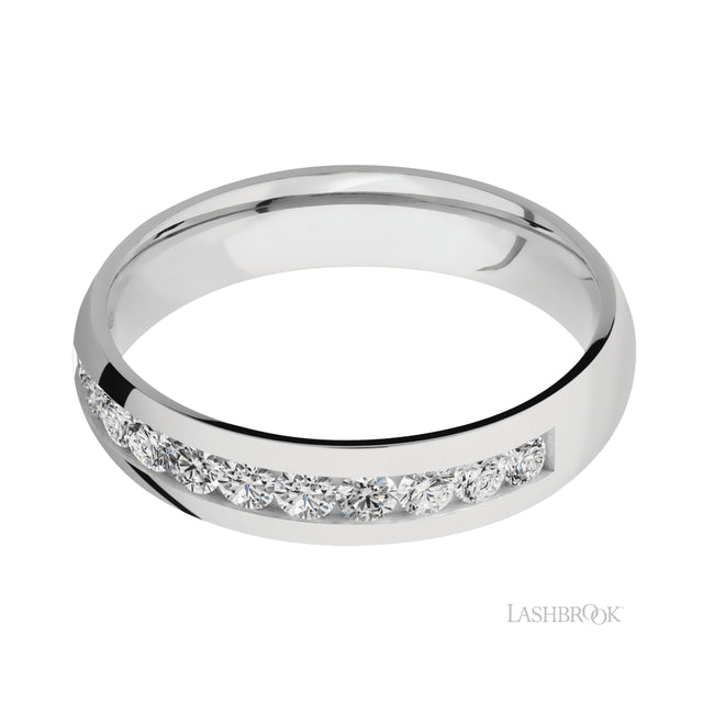 Lashbrook Domed/Cobalt Chrome Band with Diamond