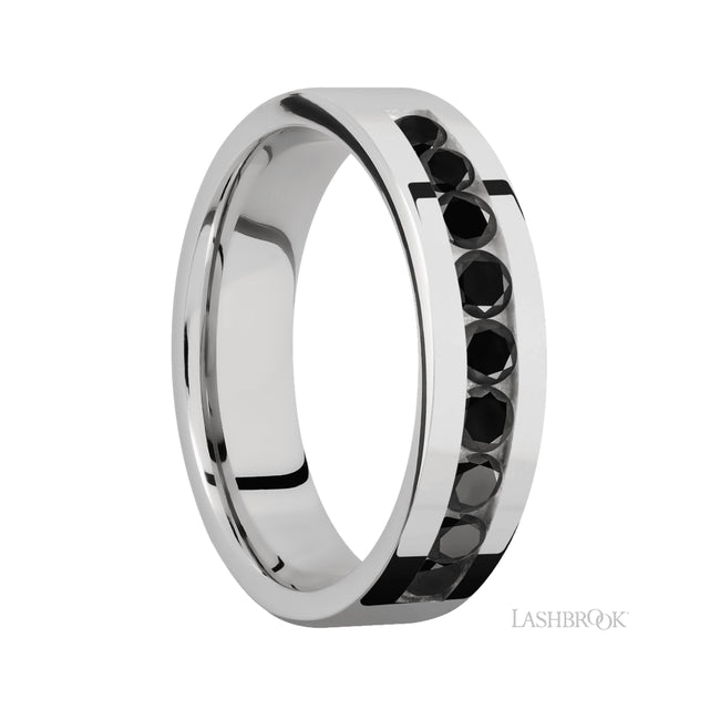 Lashbrook Flat/Cobalt Chrome Band with Black Diamond