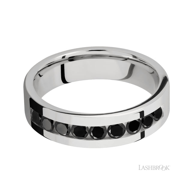 Lashbrook Flat/Cobalt Chrome Band with Black Diamond