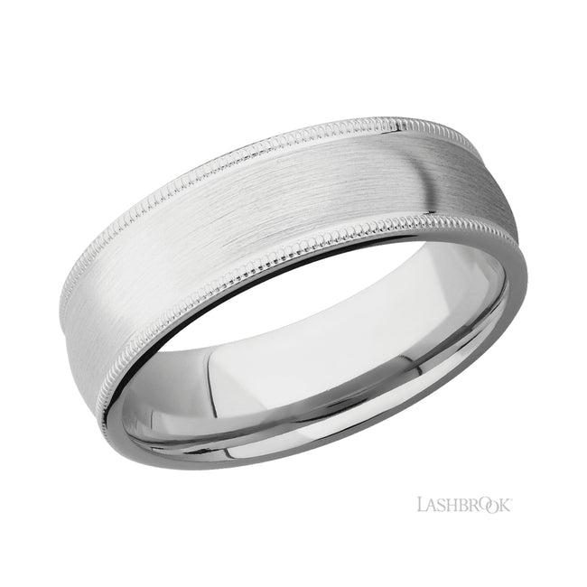 Lashbrook Domed Milgrain Edges Cobalt Chrome Band