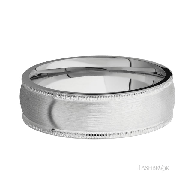 Lashbrook Domed Milgrain Edges Cobalt Chrome Band
