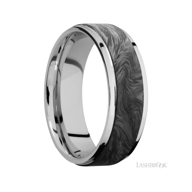 Lashbrook Flat Grooved Edges/Cobalt Chrome Band with one inlay of Forged Carbon Fiber