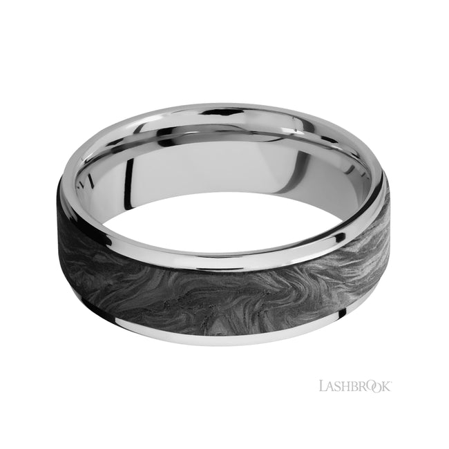 Lashbrook Flat Grooved Edges/Cobalt Chrome Band with one inlay of Forged Carbon Fiber