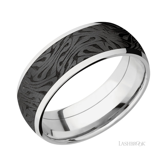Lashbrook Domed/Cobalt Chrome Band with one inlay of Zirconium with pattern