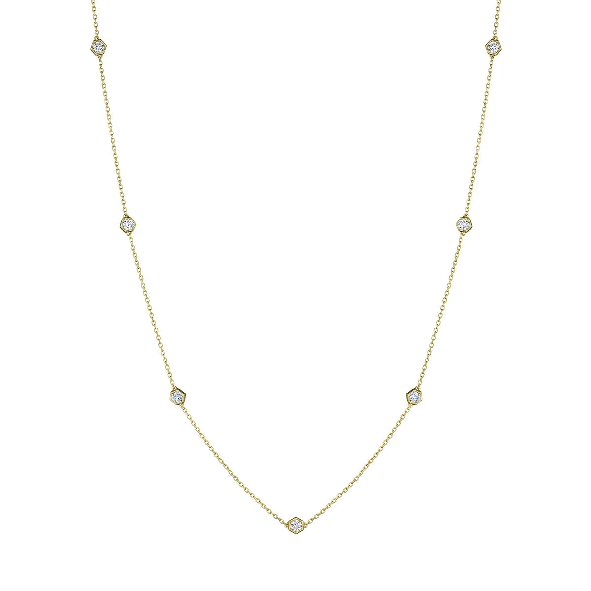 18k gold diamond gemstone necklace pendant from the Lenox Collection.