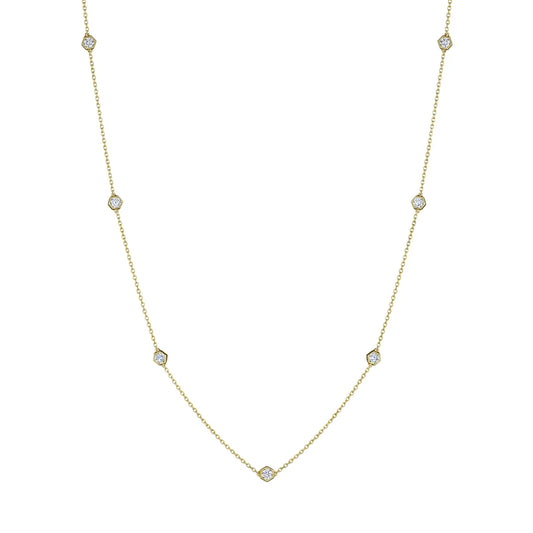 18k gold diamond gemstone necklace pendant from the Lenox Collection.