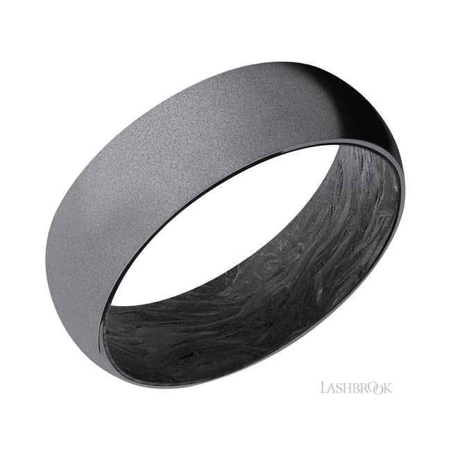 Lashbrook Domed Tantalum Band featuring a Forged Carbon Fiber sleeve