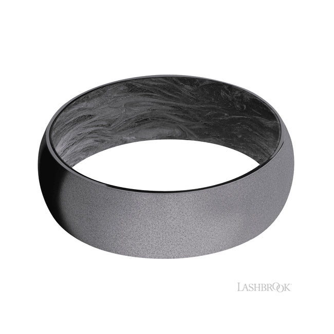 Lashbrook Domed Tantalum Band featuring a Forged Carbon Fiber sleeve