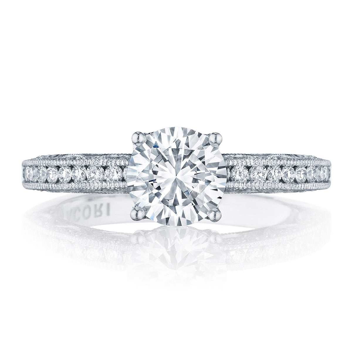 Tacori 18K White Gold Round Solitaire Engagement Ring