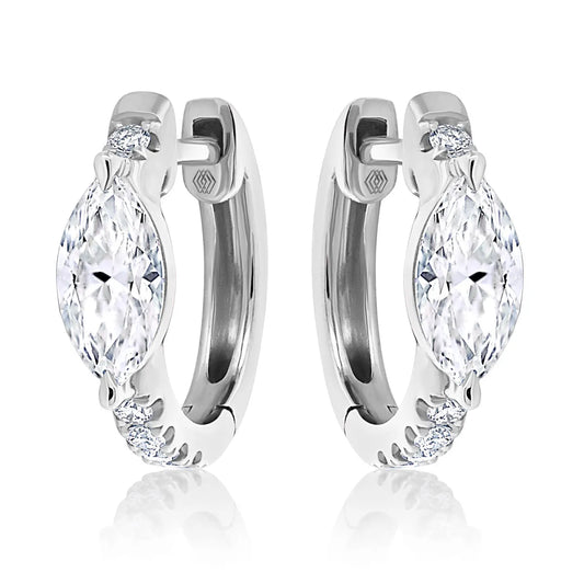 18k gold diamond gemstone earrings with hug center design