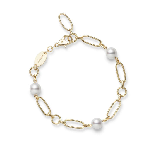 Mikimoto Akoya Cultured Pearl Bracelet in 18k Yellow Gold