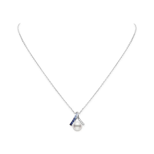Mikimoto Ocean Collection Akoya Cultured Pearl and Sapphire Pendant