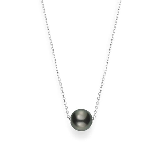 Mikimoto Black South Sea Cultured Pearl Pendant in 18k White Gold