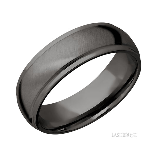 Lashbrook Domed Stepped Down Edges Tantalum Noir Band