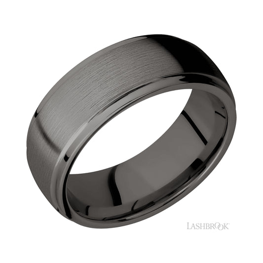 Lashbrook Domed Stepped Down Edges Tantalum Noir Band