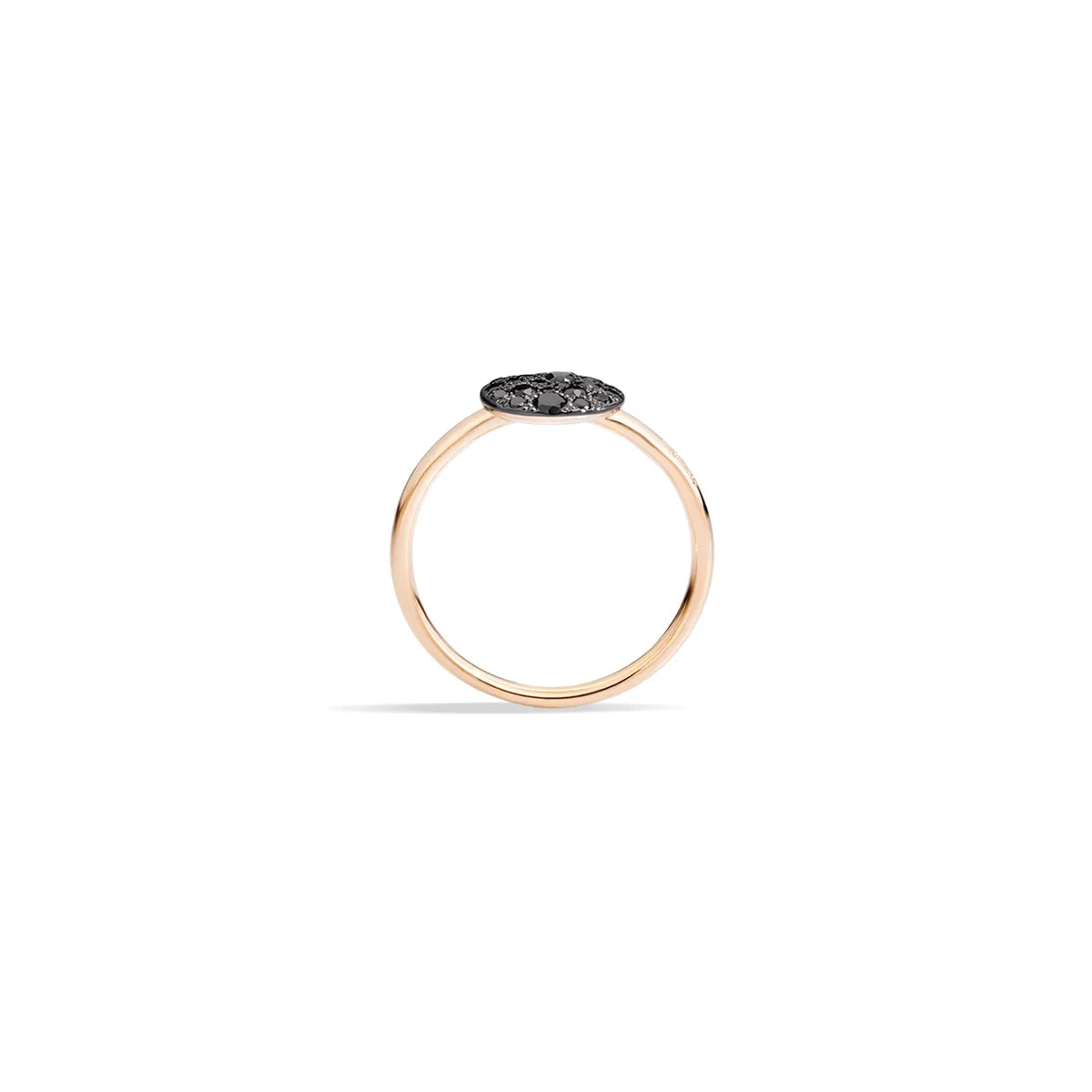 Pomellato 18k white rhodium plated and 18k rose gold Sabbia ring