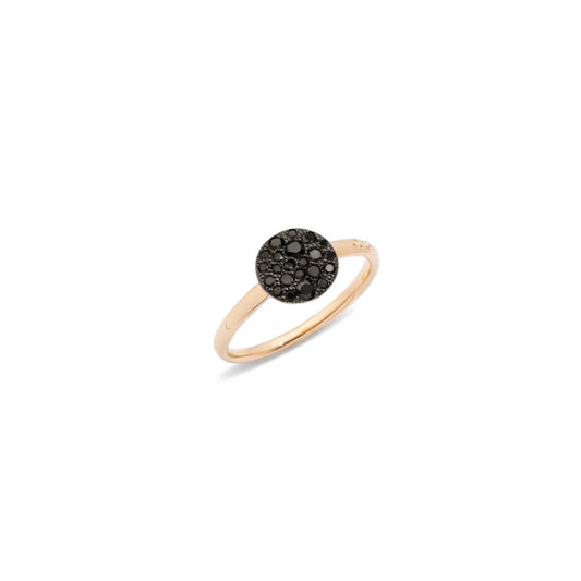 Pomellato 18k white rhodium plated and 18k rose gold Sabbia ring