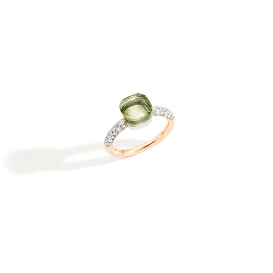 Pomellato 18k white rhodium plated 18k rose gold Nudo Petit ring