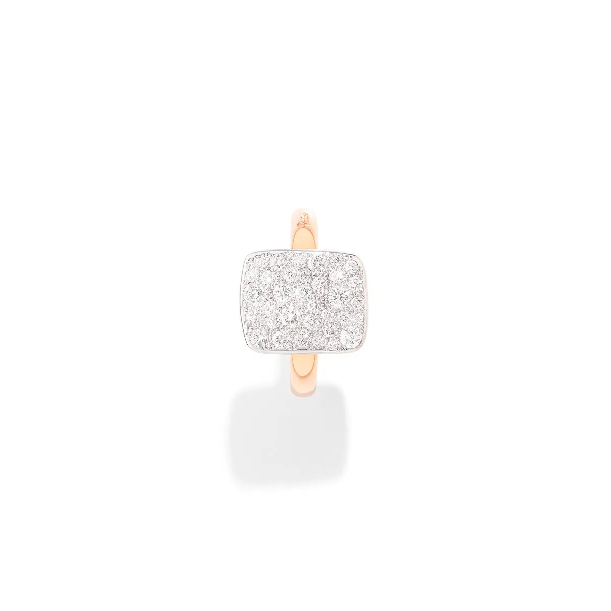 Pomellato 18k white rhodium plated and 18k rose gold Sabbia ring