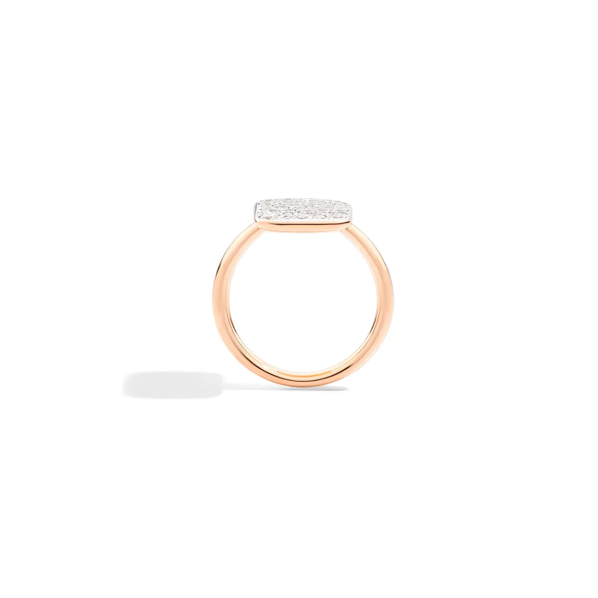 Pomellato 18k white rhodium plated and 18k rose gold Sabbia ring