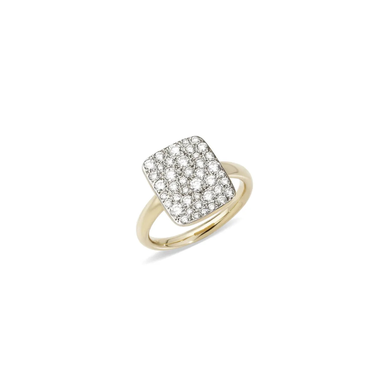 Pomellato 18k white rhodium plated and 18k rose gold Sabbia ring