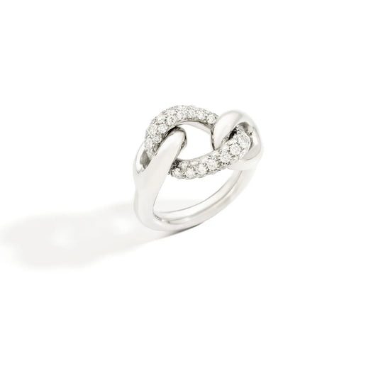 Pomellato 18k White Rhodium Plated Catene Ring