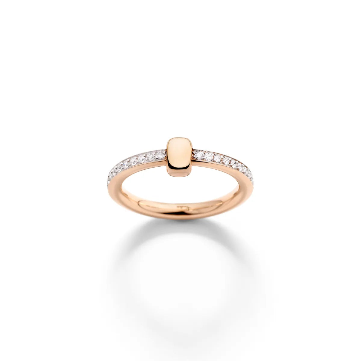 Pomellato 18k white rhodium plated and 18k rose gold ring