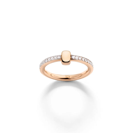 Pomellato 18k white rhodium plated and 18k rose gold ring