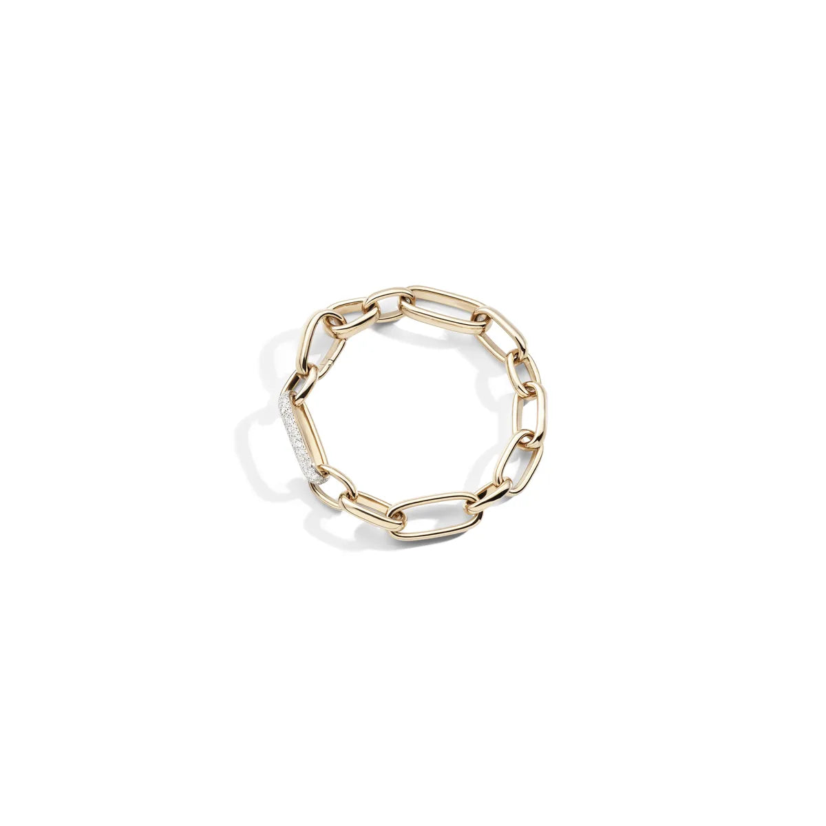 Pomellato 18k white rhodium plated and 18k rose gold Catene bracelet