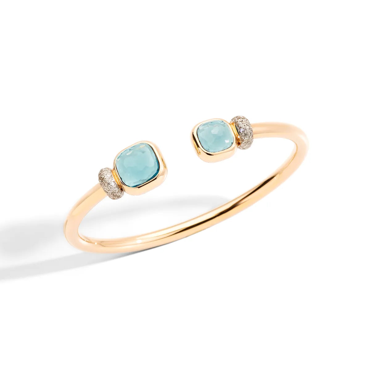 Pomellato 18k white rhodium plated and 18k rose gold Nudo bracelet
