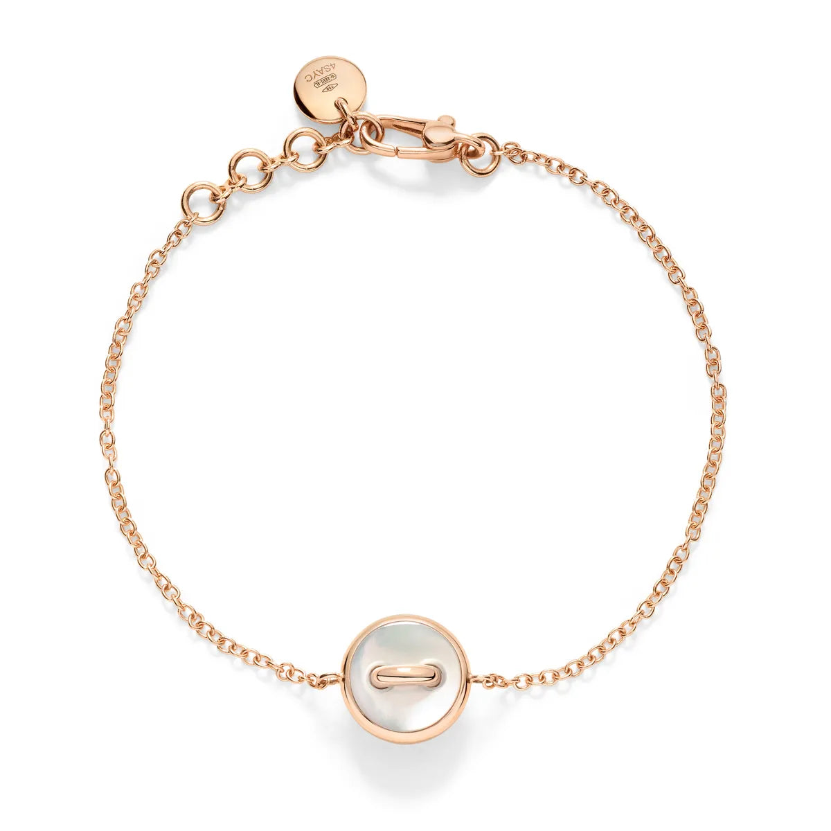 Pomellato 18k white rhodium plated rose gold pom pom dot bracelet