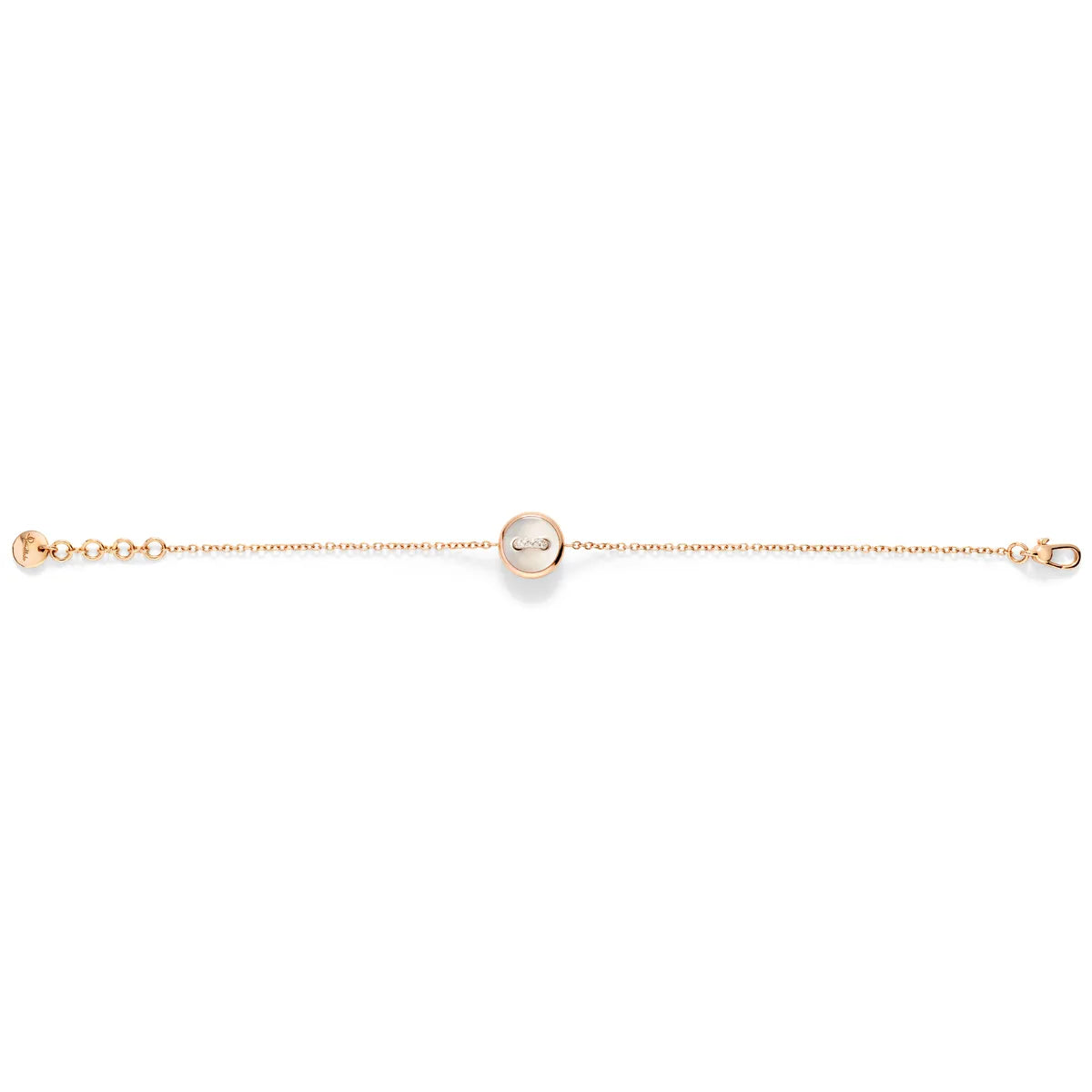 Pomellato 18k white rhodium plated rose gold pom pom dot bracelet