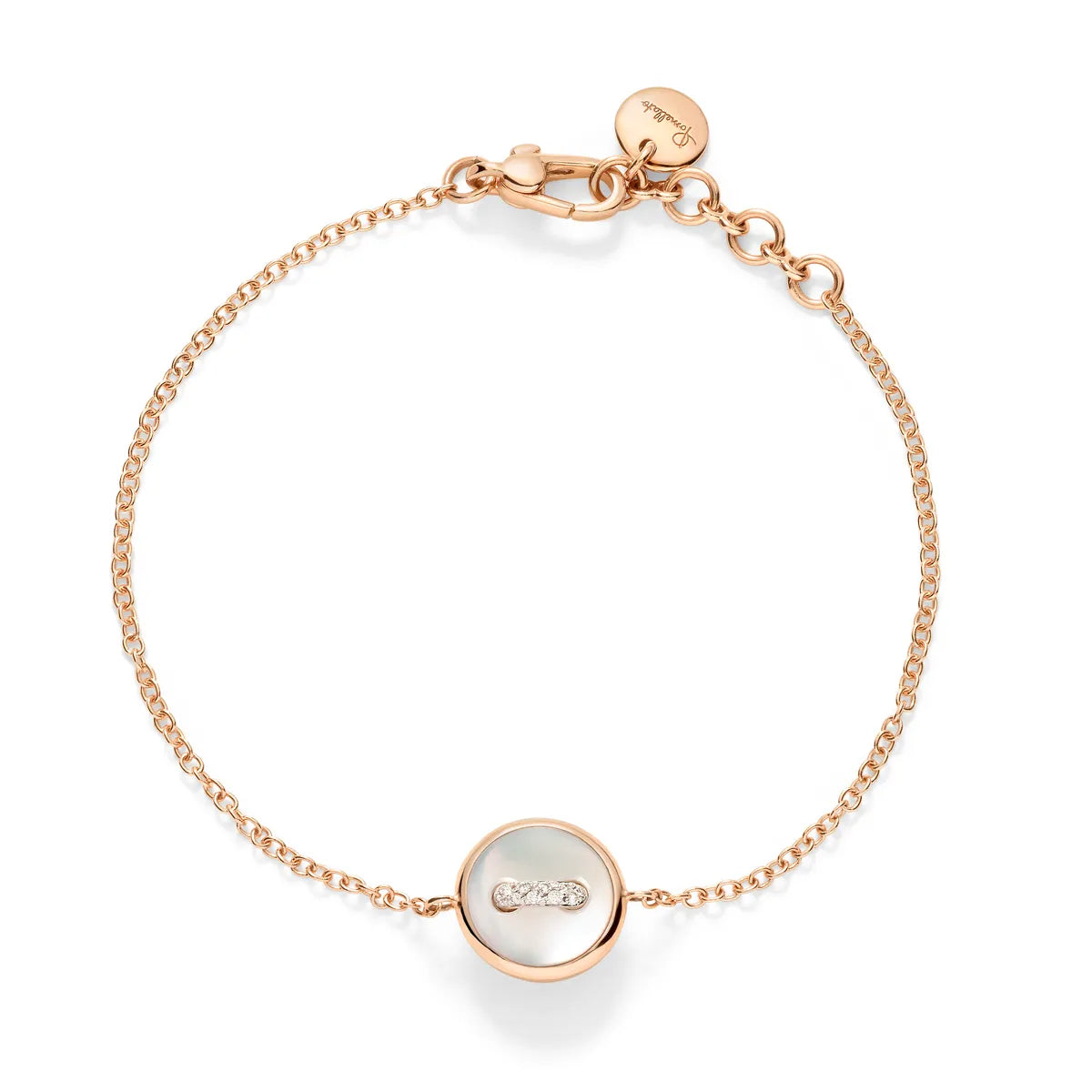 Pomellato 18k white rhodium plated rose gold pom pom dot bracelet