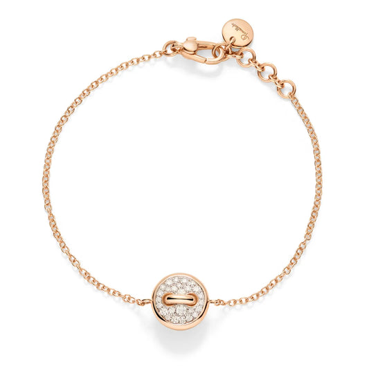 Pomellato 18k white rhodium plated and 18k rose gold pom pom dot bracelet