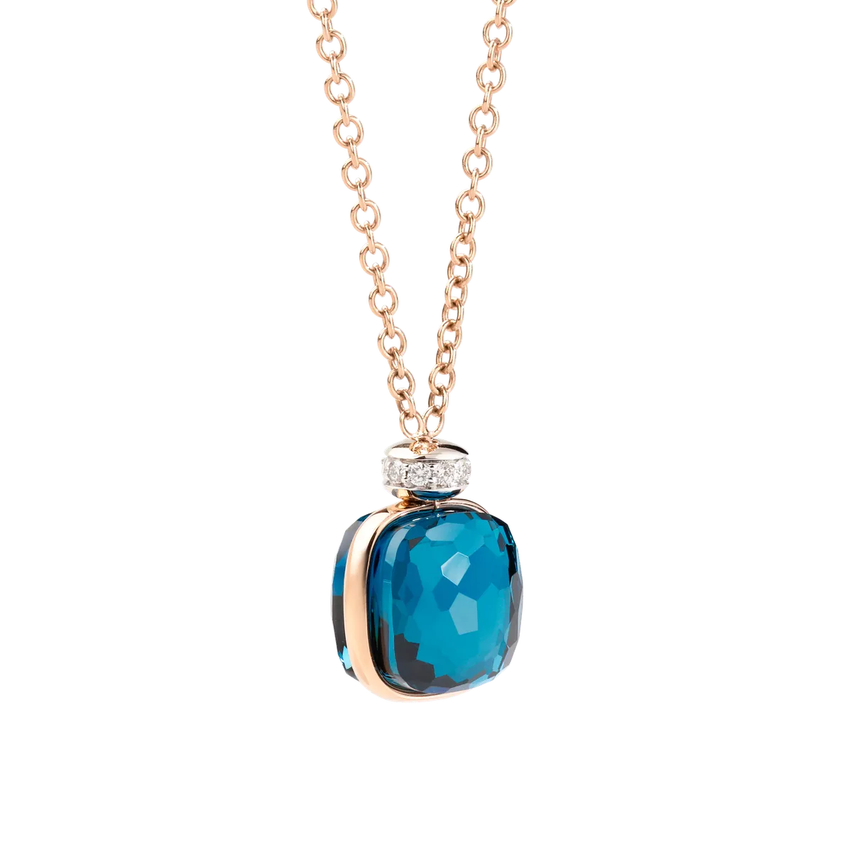 Pomellato 18k Rose Gold & White Gold Nudo Classic Necklace with Pendant