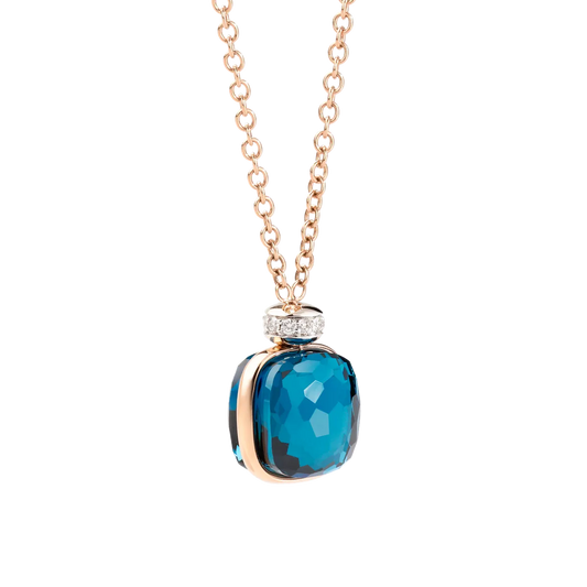 Pomellato 18k Rose Gold & White Gold Nudo Classic Necklace with Pendant