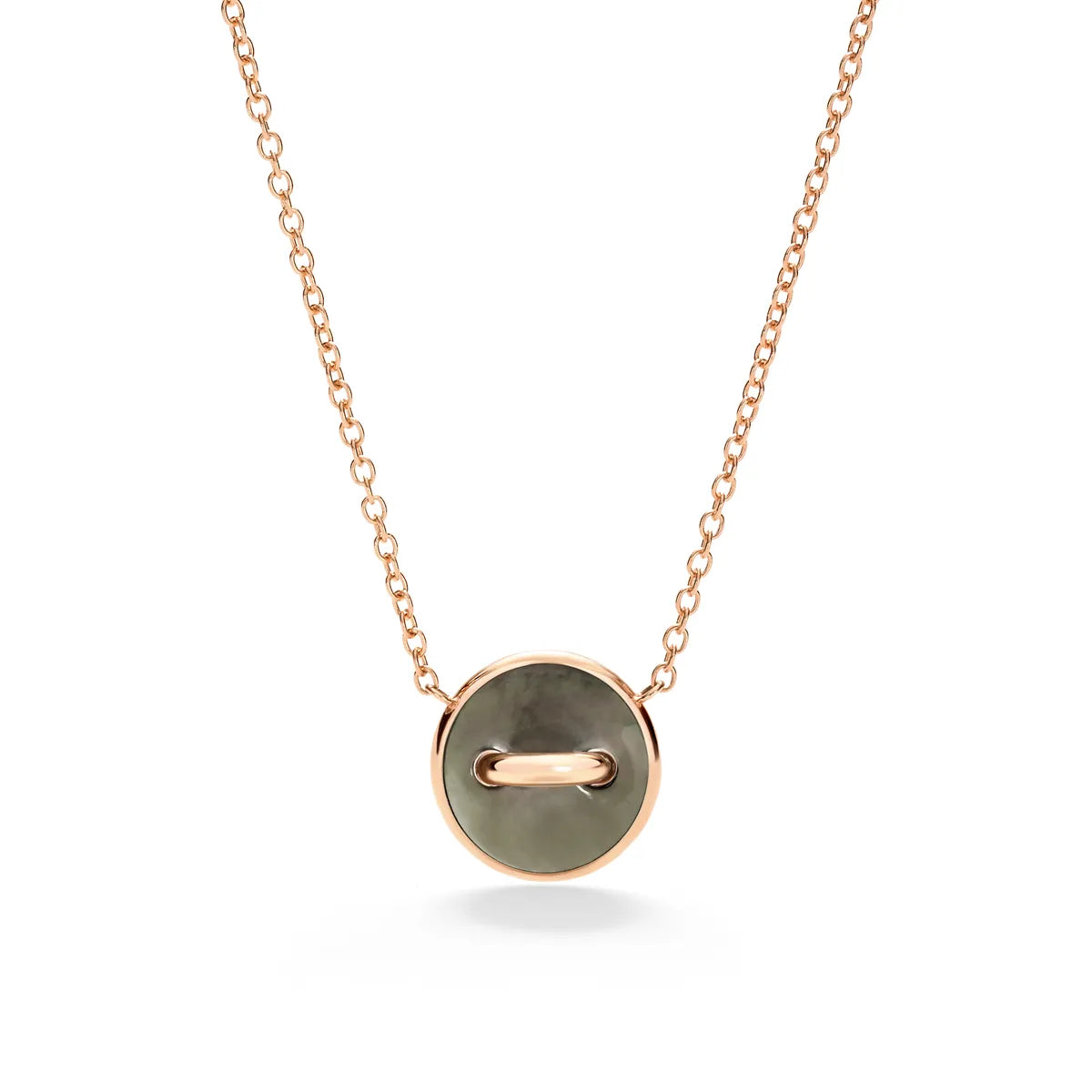 Pomellato 18k White Rhodium Plated Rose Gold Pom Pom Dot Necklace with Pendant